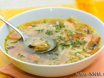 Суп-лапша с морепродуктами