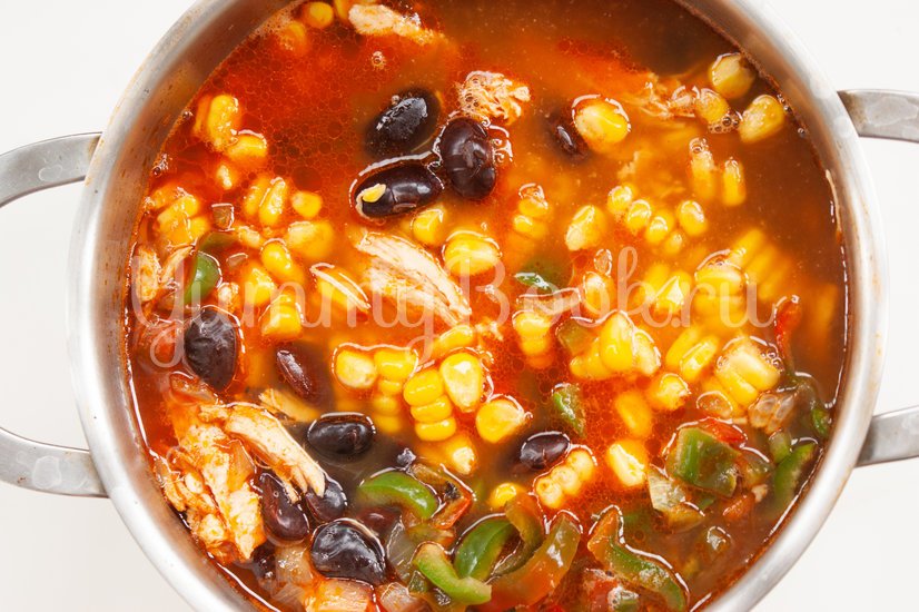 Мексиканский суп с фасолью и кукурузой - шаг 4