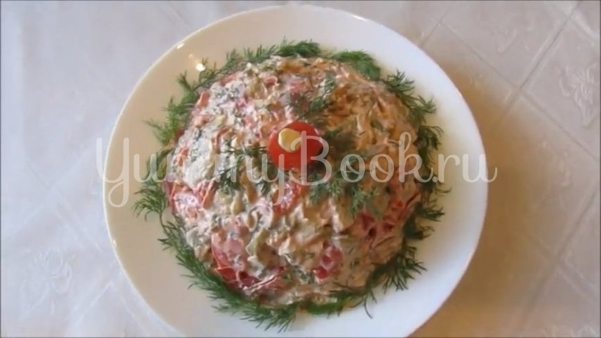 Салат с баклажанами, помидорами и куриным филе - шаг 3