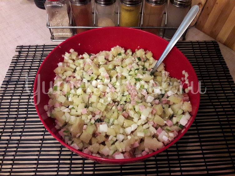Картофельный салат с бужениной и яблоком - шаг 3