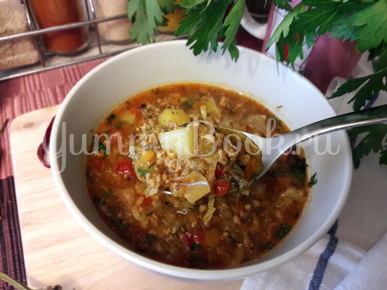 Густой овощной суп с фаршем - шаг 16