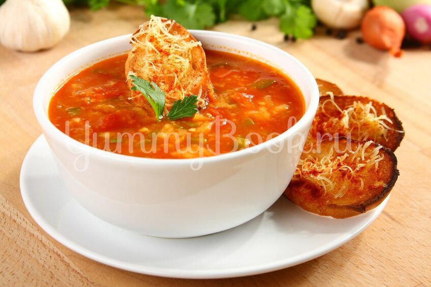 Томатный суп с чесночными гренками - шаг 6