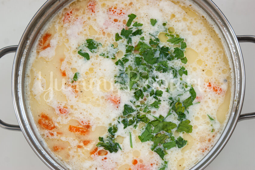 Сырный суп с жареной вермишелью - шаг 6