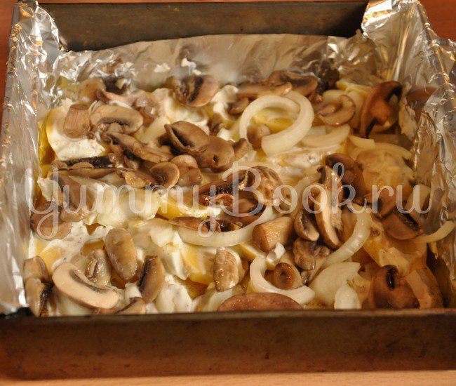 Картофель с грибами под сыром - шаг 5