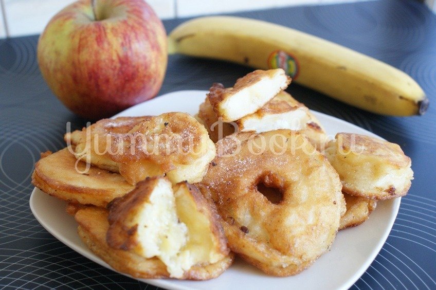 Рецепт Яблоки и бананы жареные в тесте