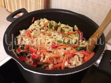 Куриное филе с разноцветными овощами - шаг 9