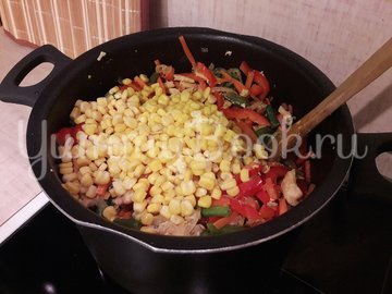 Куриное филе с разноцветными овощами - шаг 10