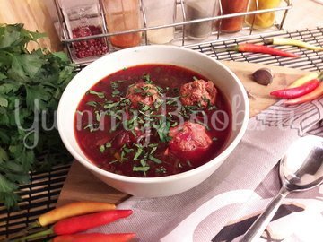 Свекольный суп с куриными фрикадельками - шаг 18