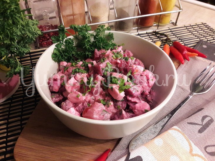 Салат из свёклы с фетой и помидорами - шаг 5