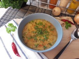 Сливочный чечевичный суп с кукурузой