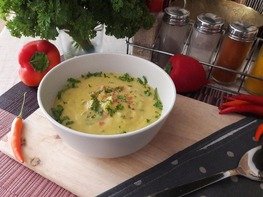 Овощной суп-пюре с куриным филе и болгарскими перцами