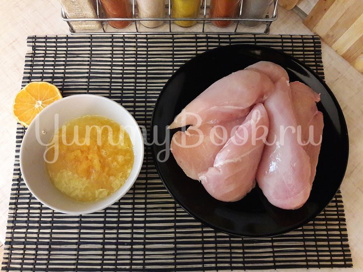 Куриное филе в имбирно-мандариновом маринаде - шаг 2